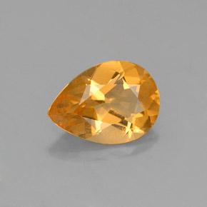 Citrino amarillo natural de 0,88 ct, en forma de pera, VS