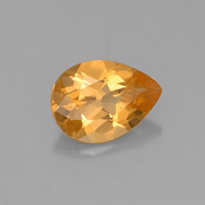 Citrino amarillo natural de 0,88 ct, en forma de pera, VS
