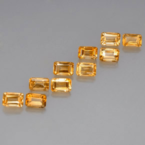 Gemas de Citrino Dorado amarillo natural de  ct, corte esmeralda, VVS-VS