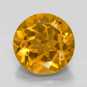 Citrino Dorado amarillo natural de 5.49 ct, Corte Redondo, VVS