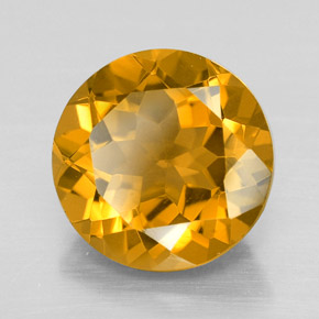 Citrino Dorado amarillo natural de 5.49 ct, Corte Redondo, VVS