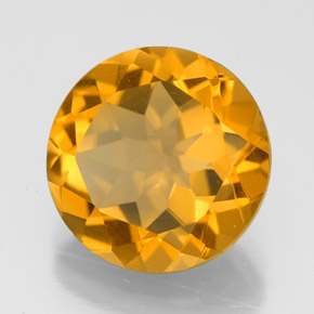 Citrino amarillo natural de 5,25 ct, corte redondo, VVS