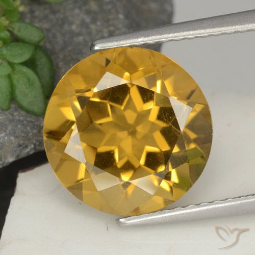 4.48ct Natural Light Brownish Golden  Citrino, Redondo, VS