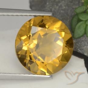 Citrino Light Brownish Golden  natural de 4.48 ct, Redondo, VS