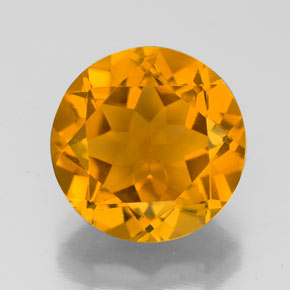 Citrino amarillo natural de 4,40 ct, corte redondo, VVS