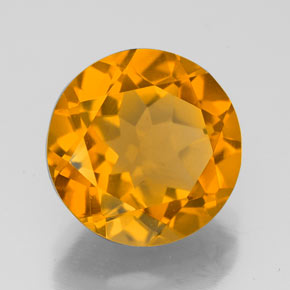 Citrino amarillo natural de 4,40 ct, corte redondo, VVS