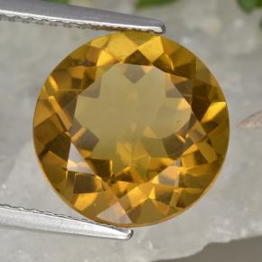 Citrino dorado natural de 5,87 ct, corte redondo, VVS-VS