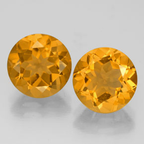 Gemas de citrino amarillo natural de  ct, corte redondo, VVS
