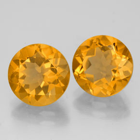 Gemas de citrino amarillo natural de  ct, corte redondo, VVS