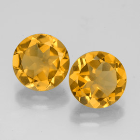 Gemas de citrino amarillo natural de  ct, corte redondo, VVS-VS
