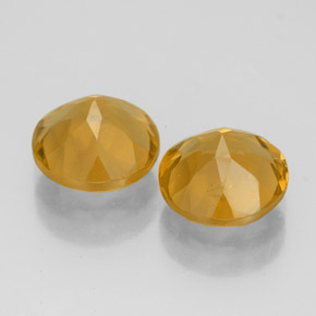 Gemas de citrino amarillo natural de  ct, corte redondo, VVS-VS