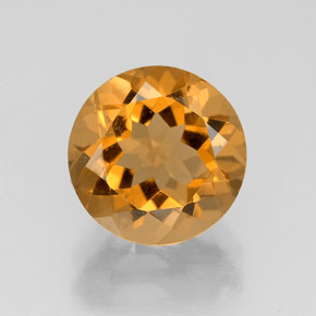 Citrino amarillo natural de 2,36 ct, corte redondo, VVS-VS