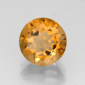 Citrino amarillo natural de 2,36 ct, corte redondo, VVS-VS