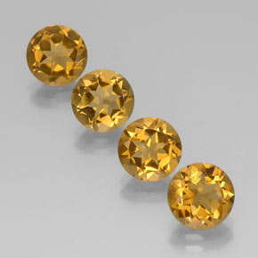 Gemas de citrino amarillo natural de  ct, corte redondo, VVS