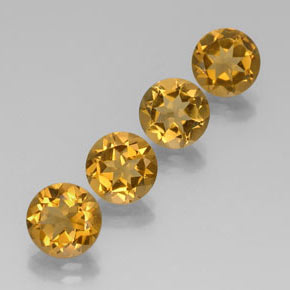 Gemas de citrino amarillo natural de  ct, corte redondo, VVS