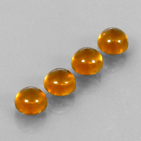 Gemas de citrino amarillo natural de  ct, corte redondo, transparente