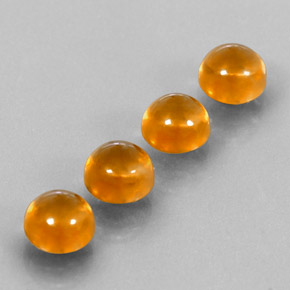 Gemas de citrino naranja natural de  ct, corte redondo, transparente