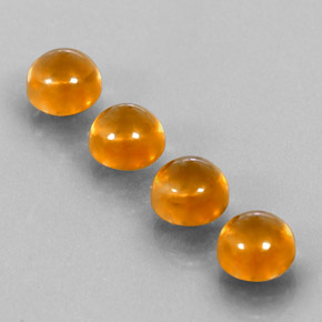 Gemas de citrino naranja natural de  ct, corte redondo, transparente