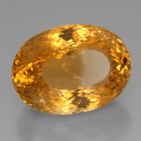 Citrino amarillo natural de 53,06 ct, corte óvalo, IF