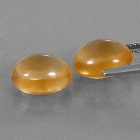 Gemas de citrino naranja natural de  ct, corte óvalo, transparente