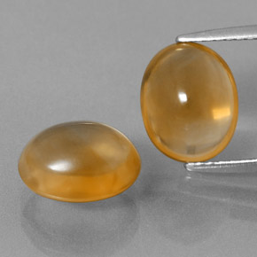 Gemas de citrino dorado natural de 6,40 ct, corte óvalo, transparente