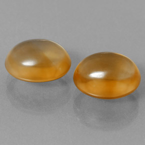Gemas de citrino dorado natural de 6,40 ct, corte óvalo, transparente