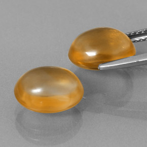 Gemas de citrino dorado natural de 6,40 ct, corte óvalo, transparente