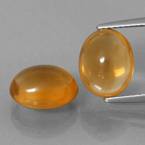 Gemas de citrino naranja natural de  ct, corte óvalo, transparente