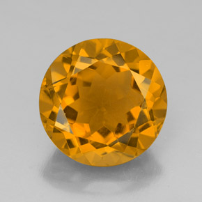 Citrino amarillo natural de 5,99 ct, corte redondo, VS