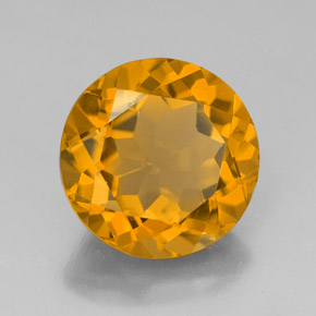 Citrino amarillo natural de 5,99 ct, corte redondo, VS