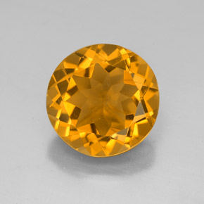 Citrino amarillo natural de 4,30 ct, corte redondo, VVS-VS