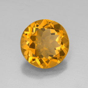 Citrino amarillo natural de 4,30 ct, corte redondo, VVS-VS