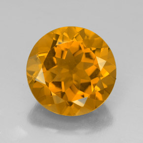 Citrino oro natural de 5,93 ct, corte redondo, VVS
