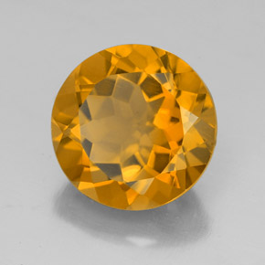Citrino oro natural de 5,93 ct, corte redondo, VVS