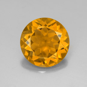 Citrino amarillo natural de 3,90 ct, corte redondo, VS