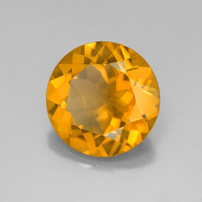 Citrino amarillo natural de 3,90 ct, corte redondo, VS