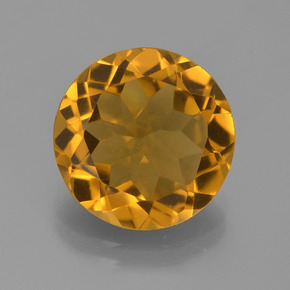 Citrino amarillo natural de 5,14 ct, corte redondo, VVS-VS