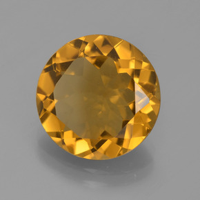 Citrino amarillo natural de 5,14 ct, corte redondo, VVS-VS