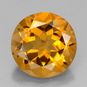 Citrino naranja natural de 4,05 ct, corte redondo, VVS-VS