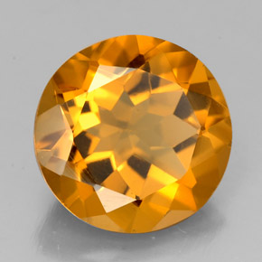 Citrino naranja natural de 4,05 ct, corte redondo, VVS-VS