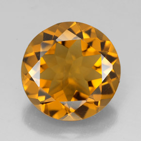 Citrino naranja natural de 5,44 ct, corte redondo, VVS-VS