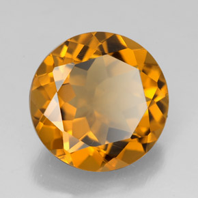 Citrino naranja natural de 5,44 ct, corte redondo, VVS-VS