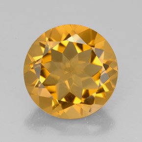 Citrino amarillo natural de 4,27 ct, corte redondo, VS