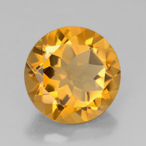Citrino amarillo natural de 4,27 ct, corte redondo, VS