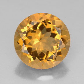 Citrino amarillo natural de 5,74 ct, corte redondo, VVS-VS