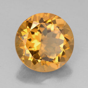 Citrino amarillo natural de 5,74 ct, corte redondo, VVS-VS