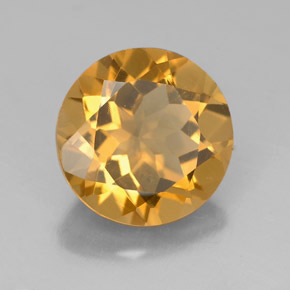 Citrino amarillo natural de 4,28 ct, corte redondo, VS