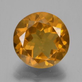 Citrino naranja natural de 5,58 ct, corte redondo, VS