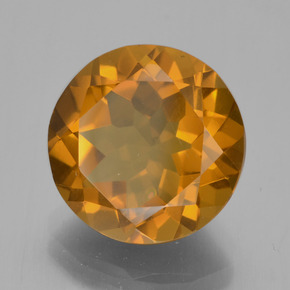 Citrino naranja natural de 5,58 ct, corte redondo, VS