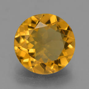 Citrino dorado natural de 4,77 ct, corte redondo, VS